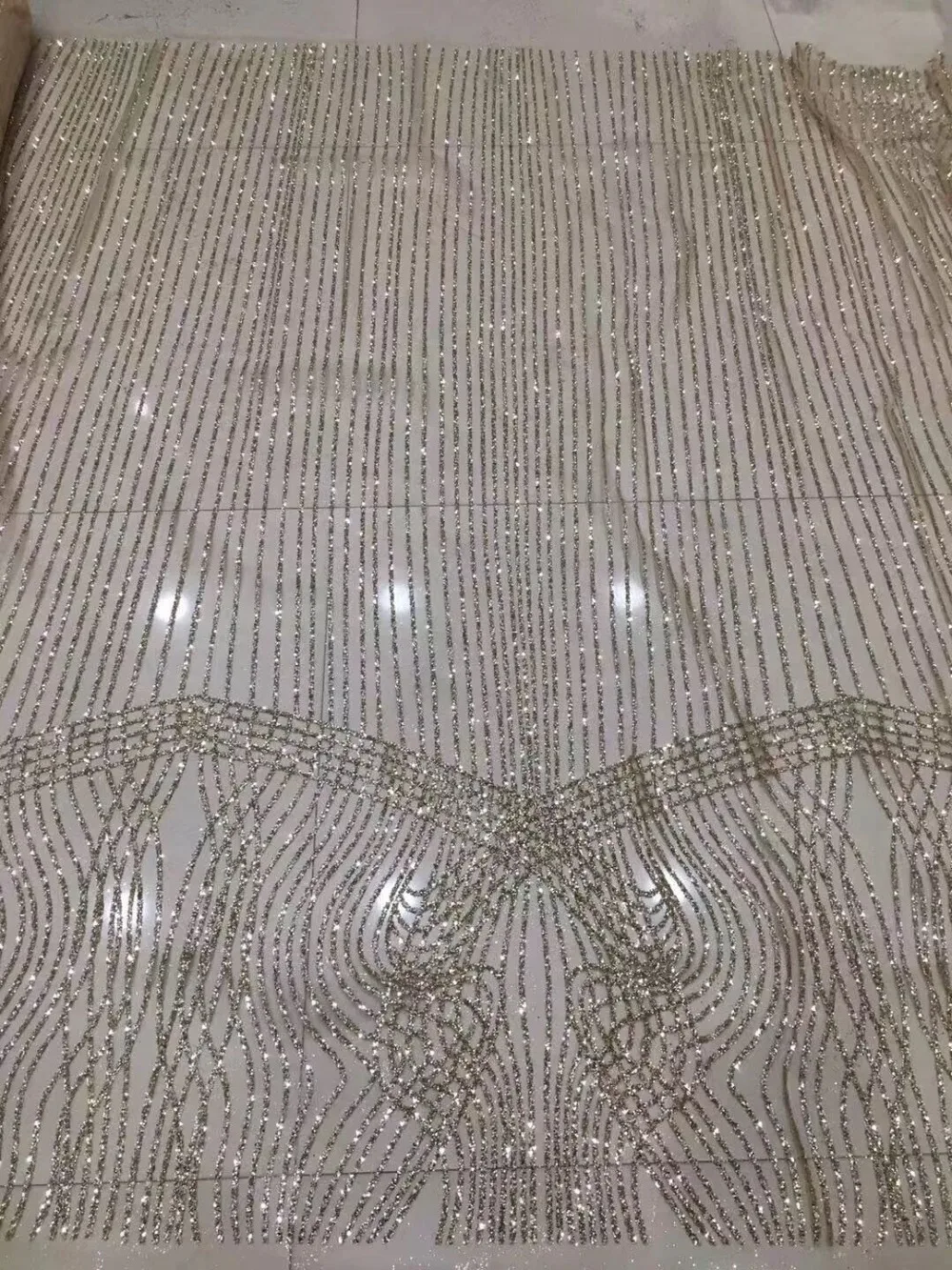 

top sale glitter mesh material for evening dress 5 yards special SYJ-1617 glued glitter lace fabric