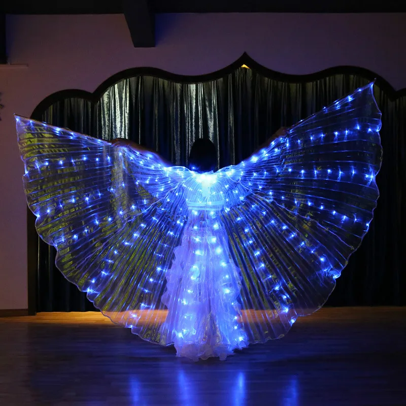 Ruoru Women Belly Dance Props LED Isis Wings with Adjustable Stick Girls White Green Yellow Red Color | Тематическая одежда и