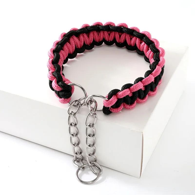 Black and Pink Petshy 1,3 м большой поводки для питомцев, собак металлический P цепи пряжки Двухрядное выдвижной автоматический поводок для средние и большие собаки - Цвет: Black and Pink