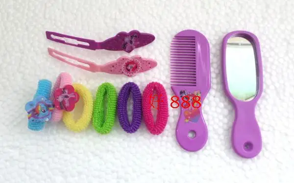 My Little Pony Hair Accessories backpack rubber bands + Comb Mirror Clips 10pcs/Set | Детская одежда и обувь