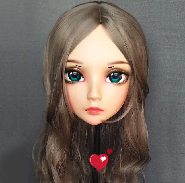 (Xi-01) Женская милая девочка каучуковые полуголовы Kigurumi BJD Eyes Crossdress Косплей