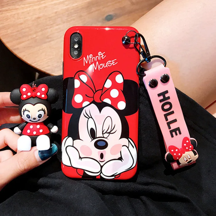 A 3D милый силиконовый чехол с изображением Минни мишки Ститч для iphone X XS MAX XR 7 8 6S plus для samsung S10 S8 S9 plus Note, чехол для телефона - Цвет: A