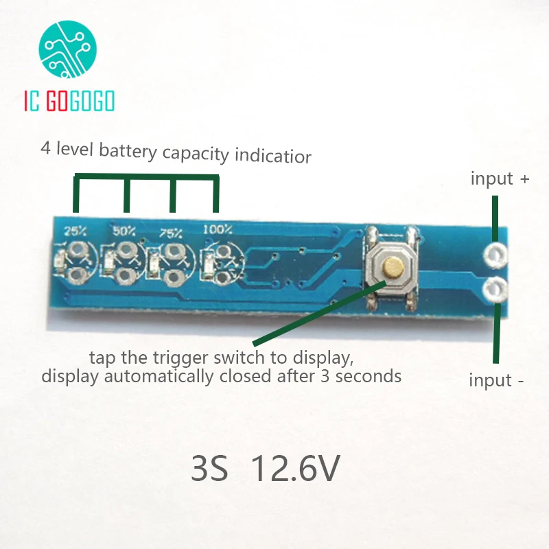 3S 12 6 V 18650 модуль индикатора емкости литиевой батареи Lipo измеритель уровня
