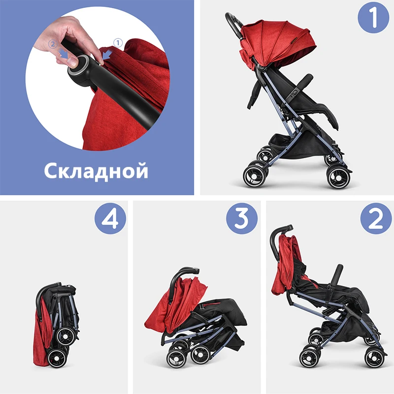 Besrey детская легкая коляска складная маленькая дорожная коляска для самолета новорожденная капсула коляска Сидящая и лежащая