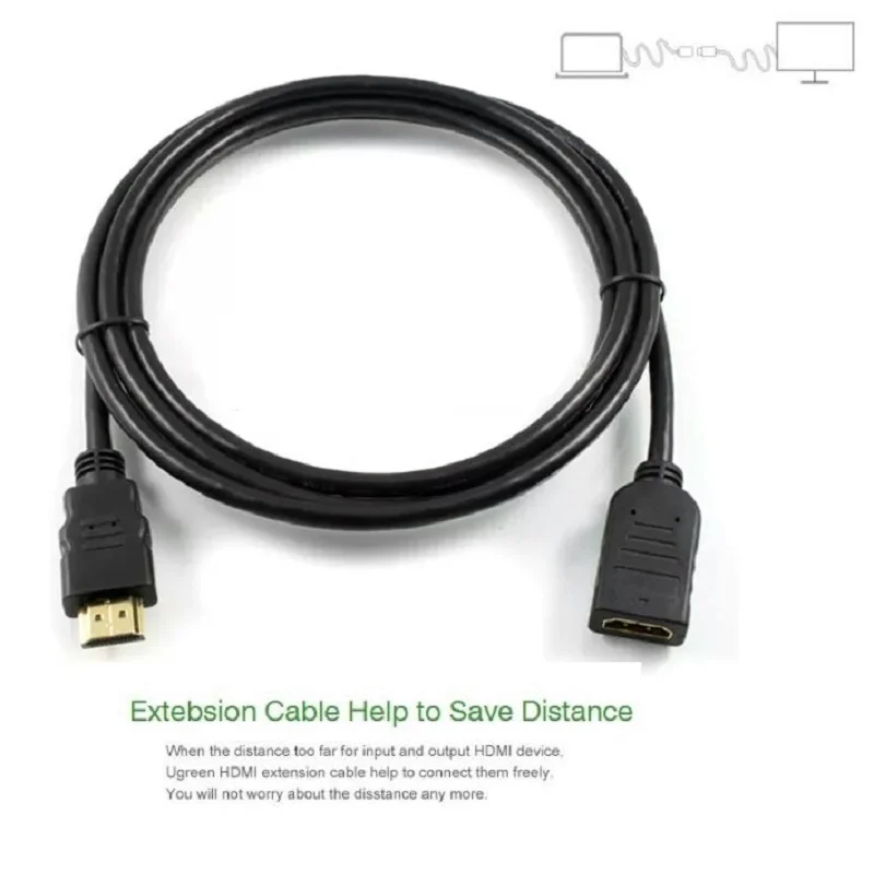 Удлинительный кабель совместимый с HDMI штекер гнездо 1 м/2 м/3 м/5 м 4K 3D 4 в для HD TV LCD