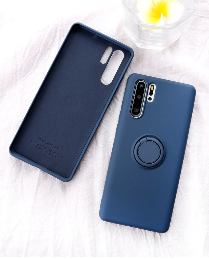 Socoupair Мягкий Жидкий чехол-держатель для телефона huawei P30 Pro Lite Nova 4e mate 20 Pro, мягкий силиконовый чехол из ТПУ с кольцом