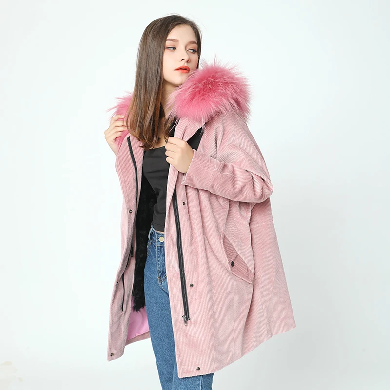 OFTBUY, новинка, зимняя куртка, пальто, женская парка, шуба, вельвет, натуральный мех енота, воротник, теплый, толстый, мех ламма, шерстяная подкладка, парки