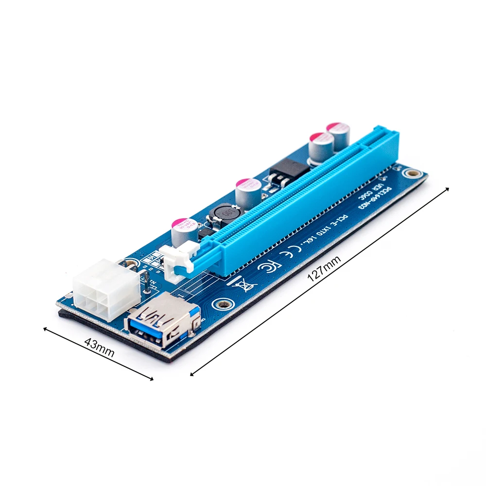 18 шт. 60 см PCI-E расширитель PCI Express Riser Card 1x к 16x USB 3 0 SATA 4Pin IDE Molex Power для майнинга Bitcion