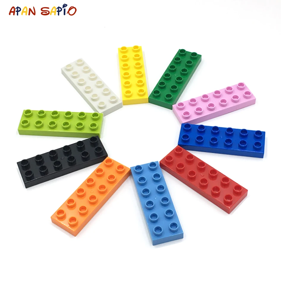 

Big Size DIY Building Blocks Thin Figures Bricks 2x6Dot 8PCS Educational Creative Toys for Children Compatible With Brands