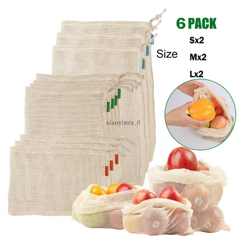 Многоразовые мешки для производства сетки моющиеся хранения продуктов