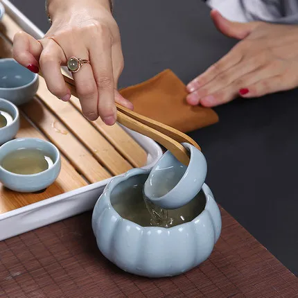 Бытовой керамический чайный поднос для печи, чайная чашка Gaiwan, чайная чашка, аксессуары для чайной церемонии, простой современный китайский чайный набор кунг-фу