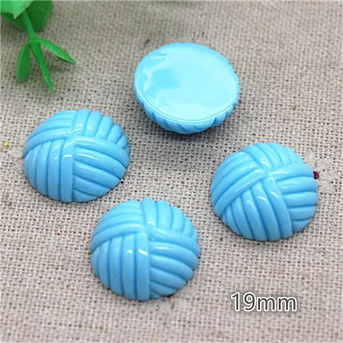 light blue 20pcs 20 шт. 18 мм милые круглые/квадратные/Ротанговые шарики из смолы в Корейском стиле, кабошон, аксессуары для рукоделия, украшение для волос, скрапбукинг - Цвет: light blue 20pcs