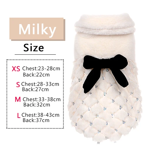 Белый HOOPET Pet Clothes Elegant Luxury Fur Winter Overcoat Small Dog Cat Clothes Bowknot Chihuahua - Цвет: Белый