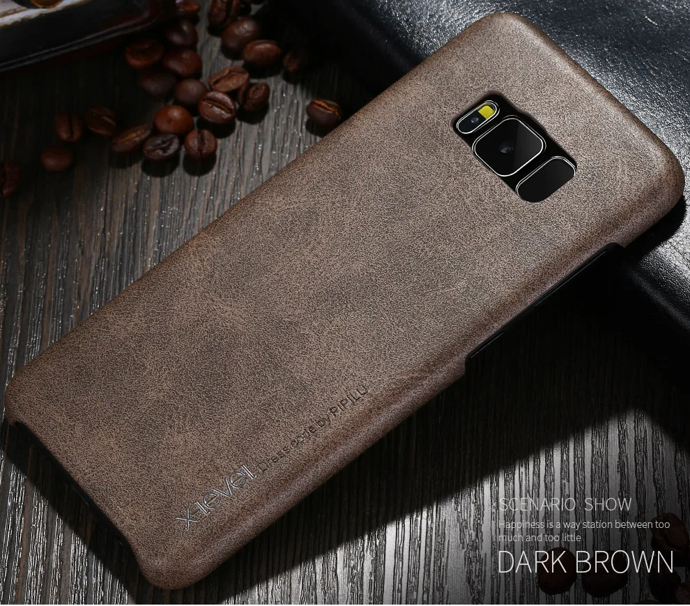 Роскошный Ретро Кожаный чехол X Level для Samsung Galaxy S8/S8 Plus ультра тонкий S8 S8plus
