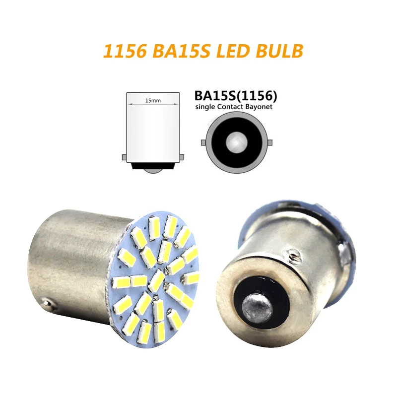 10x1156 1157 P21W BA15S BAY15D 22 SMD 3014 Светодиодный светильник для парковки автомобиля дневной