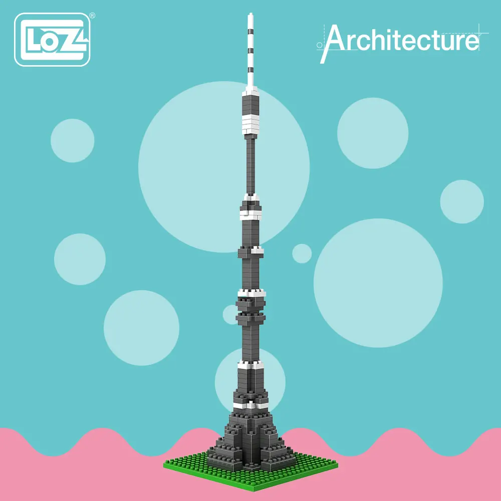 

LOZ Diamond Blocks Ostankino Tower Architecture Toy Assembly Model Building Blocks City Diy Educational Pixels Mirco Blocks 9362