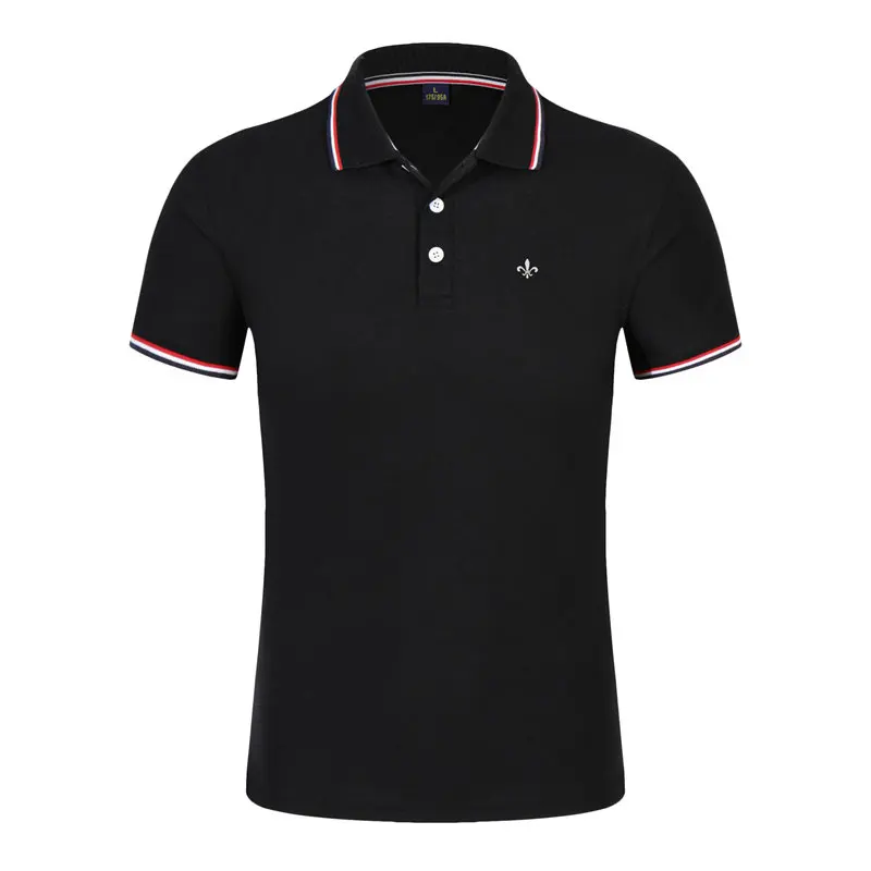 PZ-POLO-LT-BLACK Dudalina, Мужская рубашка поло с коротким рукавом, лето, повседневная и деловая, брендовая, с вышивкой, в полоску, рубашки поло, Para Hombre - Цвет: PZ-POLO-LT-BLACK