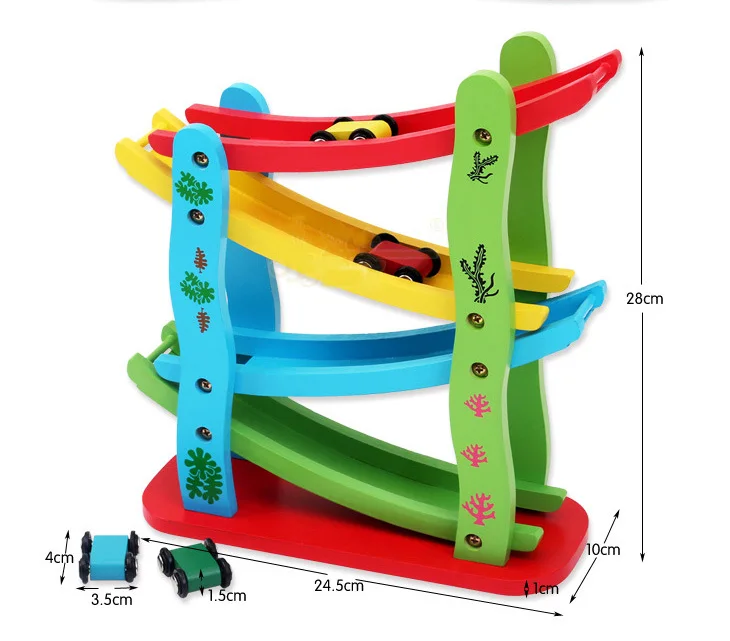 Деревянная четырехэтажная лестница скользящий автомобиль деревянные горки