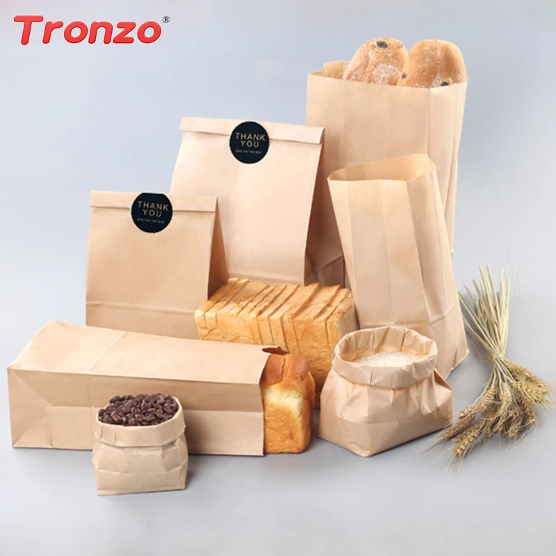 

Tronzo Kraft Paper Candy Bag 5pcs/lot Party Supplies Gift Bag Birthday Wedding Recyclable Packaging Bread Bag For Home Mall
