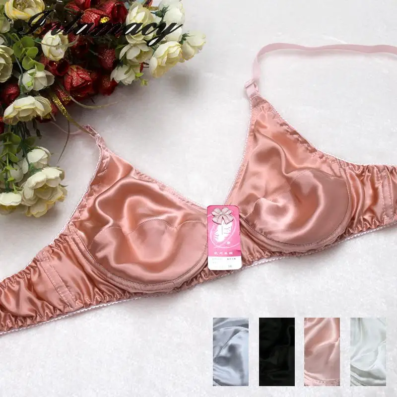 Бюстгальтер из 100% натурального шелка двойной шелк без губчатой тонкой чашки B