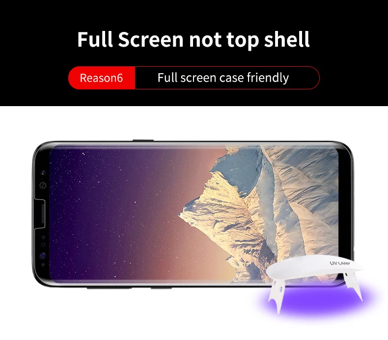 3D полноэкранная жидкая полная клеевая пленка из закаленного стекла для samsung Galaxy Note9 полноэкранное покрытие жидкая УФ-защита экрана