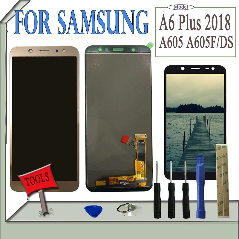 SzHAIyu 6 0 ''A605 ЖК дисплей для Samsung Galaxy A6 Plus 2018 A605 A605F A605FN экран сенсорный в сборе с
