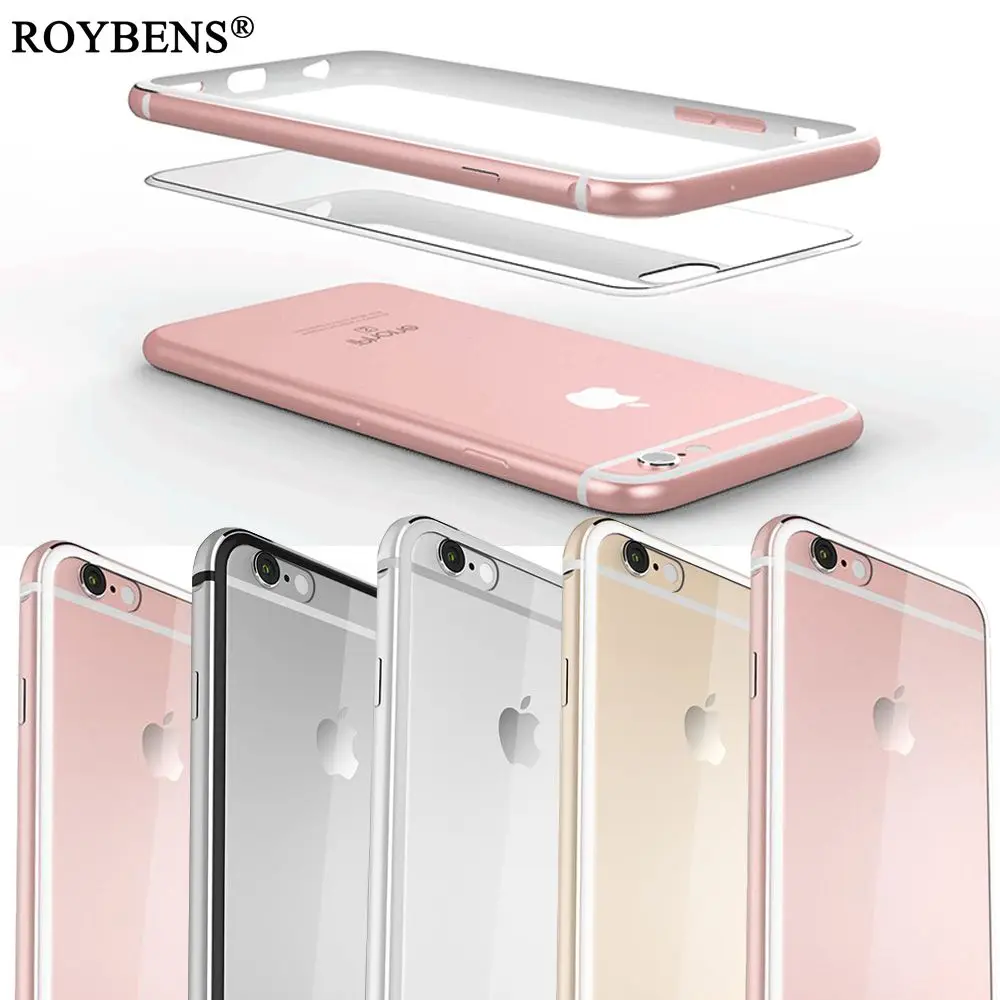Luxury Gold Edge + Hard Clear Case For Iphone 6 6S 8 Plus Metal iPhone 7 Neo Aluminum TPU PC Hybrid Back Cover |