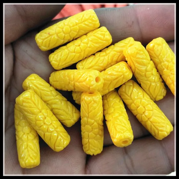 Бусины ручной работы каменный порошок синтетический материал 8x26 мм форма трубки