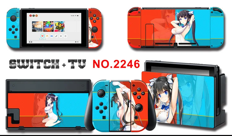 Для nintendo Switch Pain sticker консоль Dock Joy Con полное покрытие цветной бумажной кожи Закаленное стекло протектор экрана от 2000-2305
