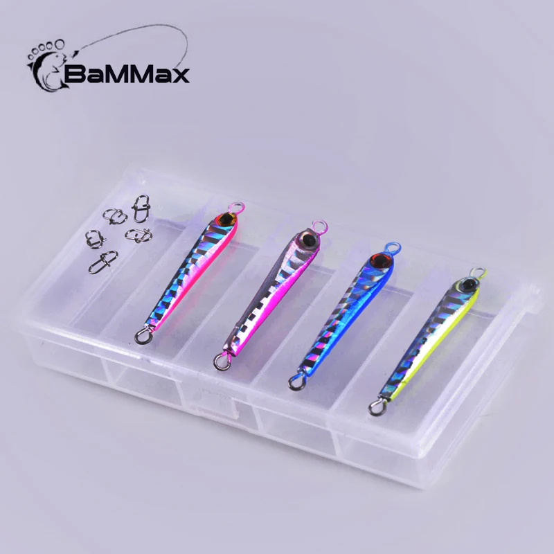 

Bammax Fishing Lure 1 Set metal iron hard bait Sequins jig Spoon Lures Fishing Connector lure Pin artificial Tackle box Pesca