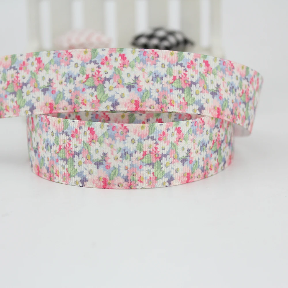 Горячая Распродажа цветы grosgrain ленты Diy бант повязка на голову печатная корсажная