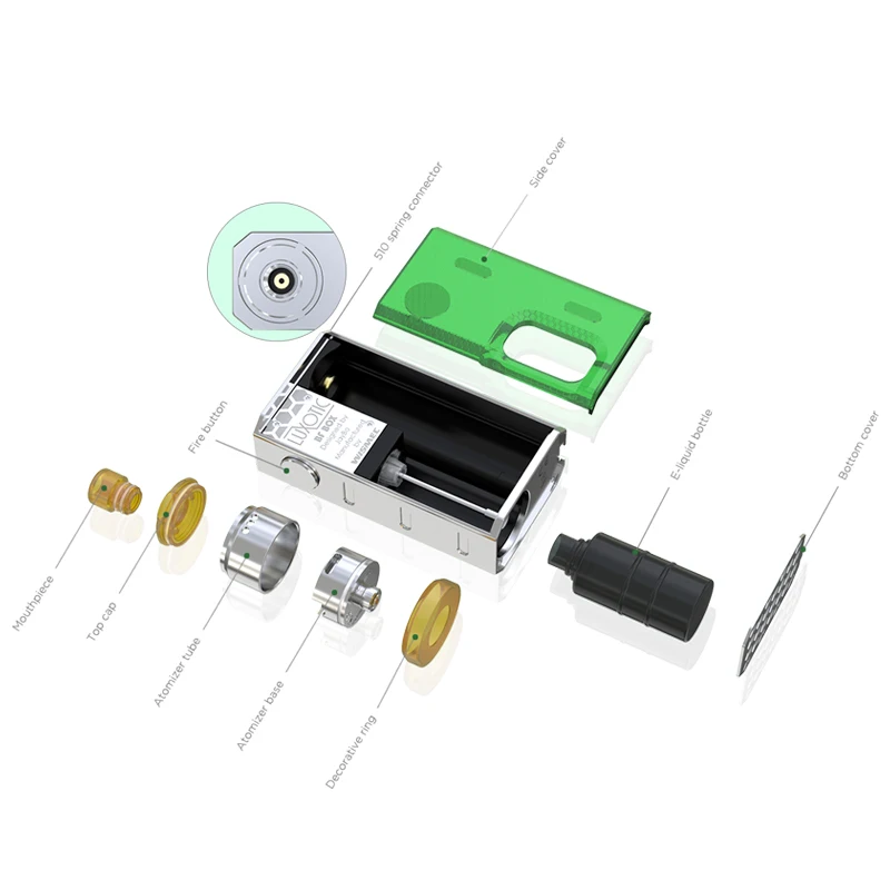 Новый цвет WISMEC LUXOTIC BF Box Kit Tobhino RDA 7 5 мл бутылка 100 Вт электронные сигареты Vape с 810 Топ