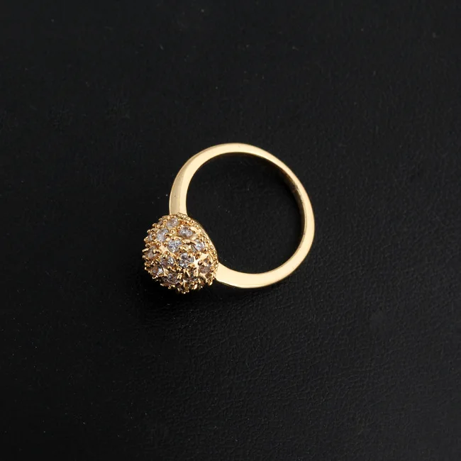 Round Ball White Zircon Rose Gold Color Ring For Women US# Size #6 / #7 #8 #9 M03-J0524 | Украшения и аксессуары