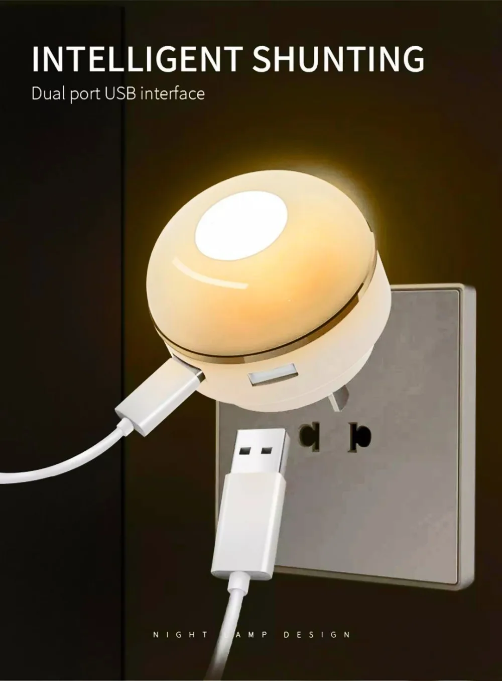 AIXXCO Smart Touch ночь светодиодный зарядное устройство лампы 2 порт 3.1A Европейская USB Зарядка адаптер телефона Путешествия стены Зарядное устройство для iPhone samsung