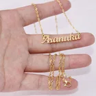 Персонализированное ожерелье из нержавеющей стали золотого цвета с именной подвеской ожерелье с табличкой с витой цепью