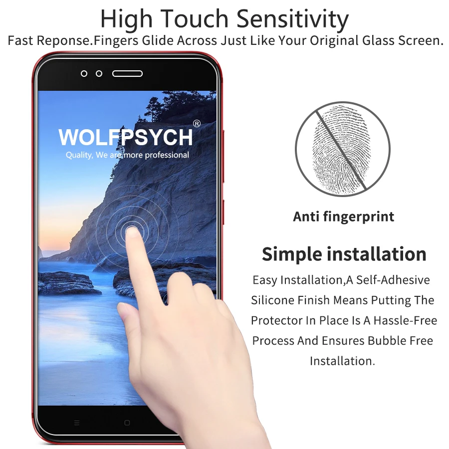 WOLFPSYCH 2 шт./лот не полное покрытие закаленное стекло для Xiaomi mi A1 5X9 H 2.5D экран