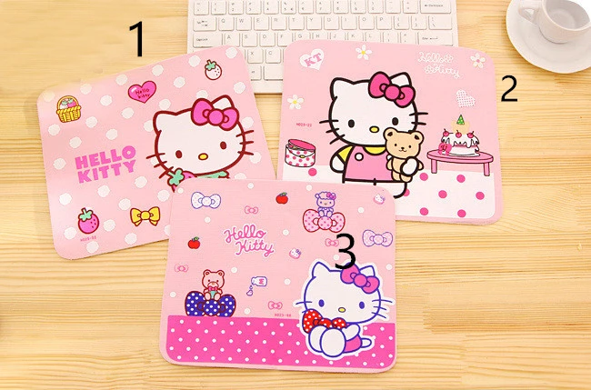 Милый коврик для мыши ноутбука Hello Kitty розовый черный цвет оптовая цена|Коврики мышей| |
