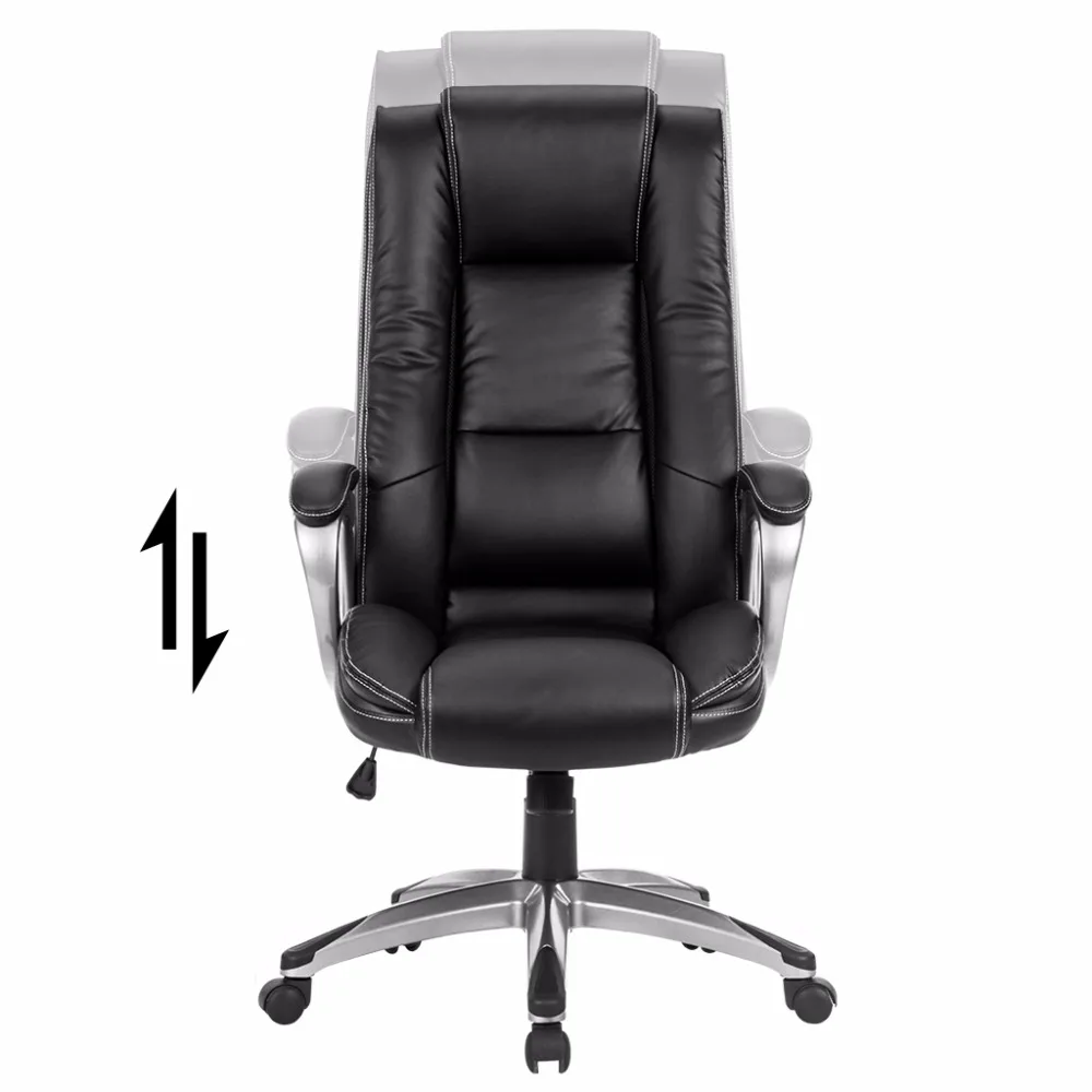 Современный эргономичный кожаный офисный стул LANGRIA с высокой спинкой и двумя