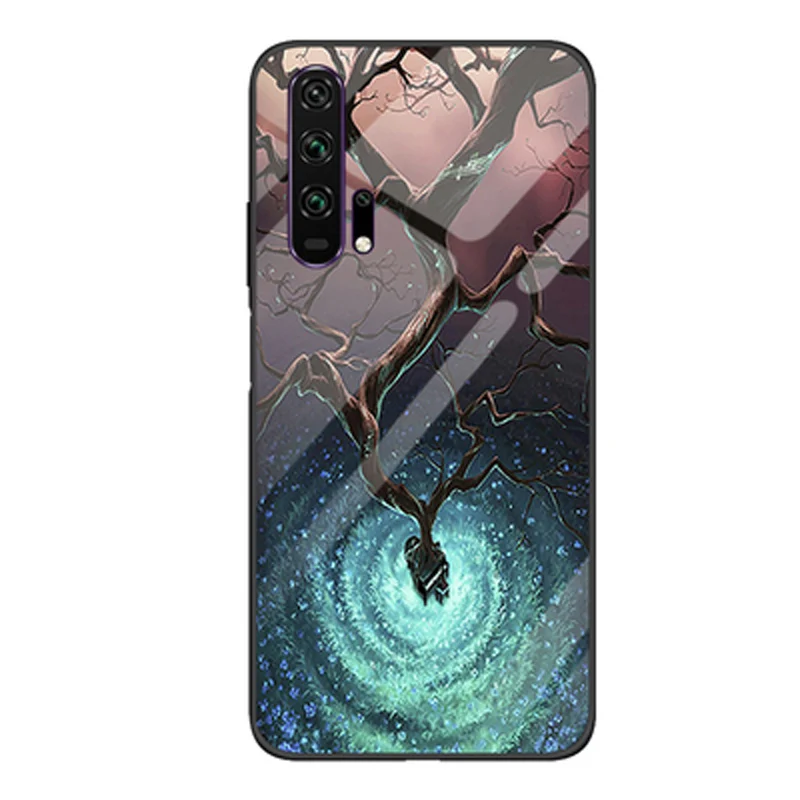 Для huawei Honor 20 pro Чехол Honor20pro звездная звезда закаленное+ ТПУ Край жесткий чехол для задней панели чехол s Honor20 pro YAL-AL10 стеклянный чехол
