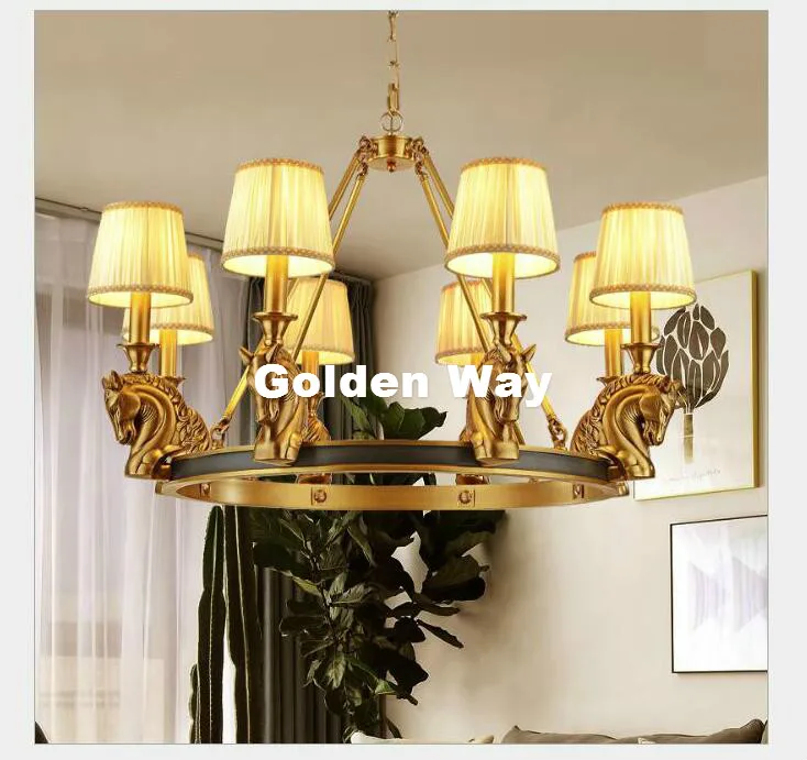 Бесплатная доставка медный подвесной светильник латунный люстра свеча