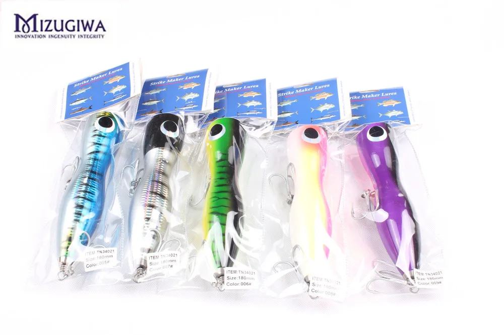 Mizugiwa 5 шт./лот 8 &quot135 г Topwater Popper приманка Handcraf деревянная рыболовная Grouper Amberjack Tuna