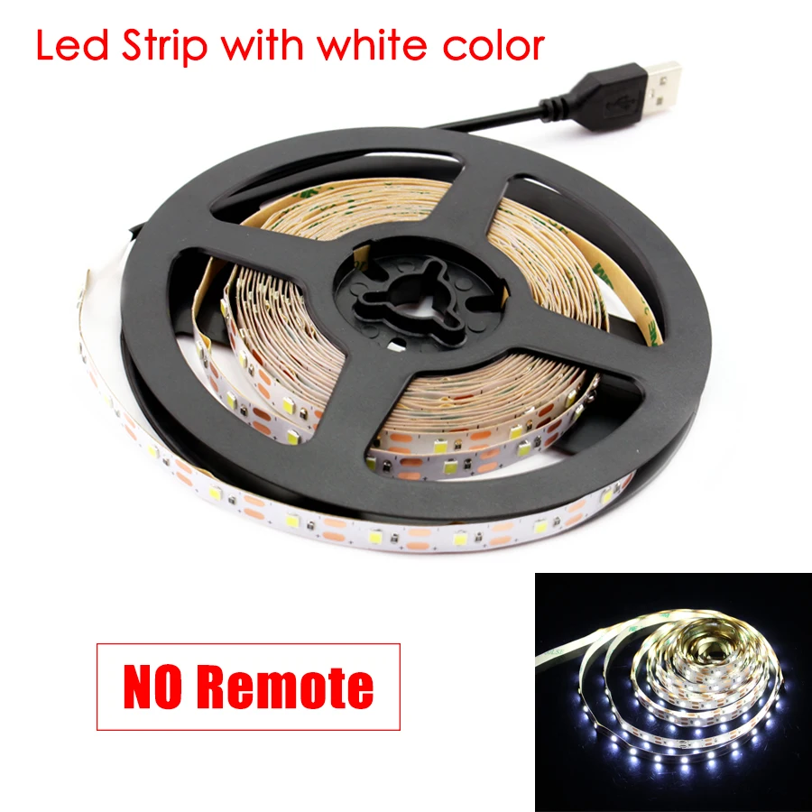 AC DC USB Светодиодная лента 5 в SMD 2835 м не водонепроницаемый теплый белый 11 клавишный