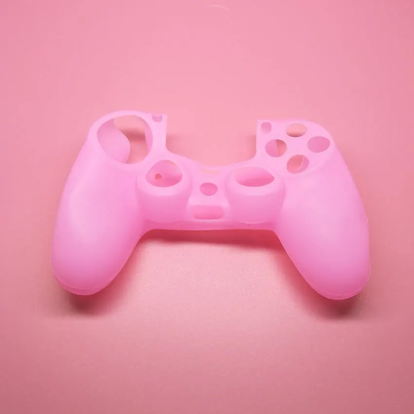 YuXi мягкий силиконовый резиновый чехол для Play Station Dualshock 4 PS4 DS4 Pro тонкий контроллер кожи - Цвет: Розовый