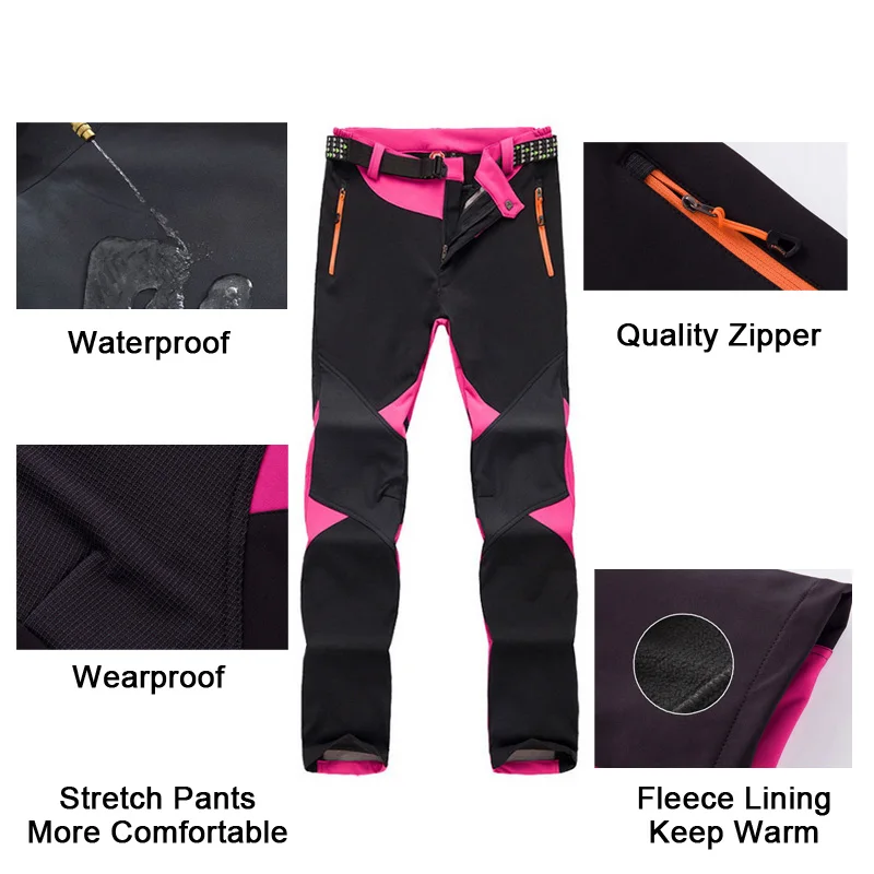 Женские Водонепроницаемые штаны LOMAIYI ветрозащитные зимние с флисовой подкладкой