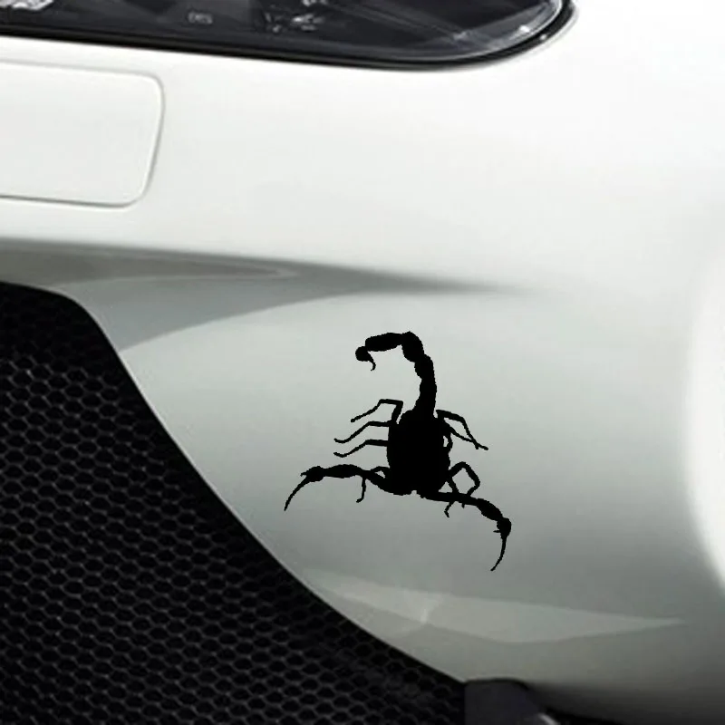 

YJZT 15CM*14.6CM Scorpion Handsome Thriller Decal Vinyl Car Sticker Cartoon Black/Silver C19-0401