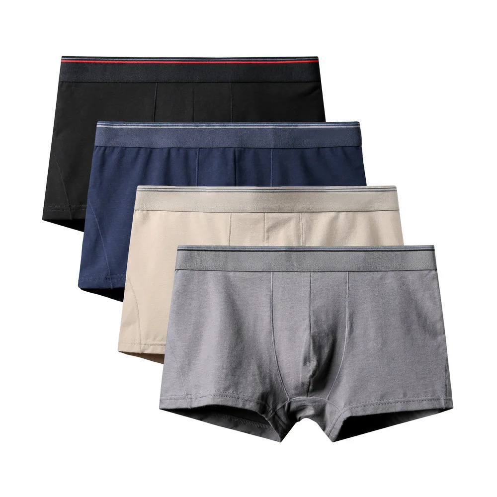 4Pcs A2425 Mix B41 4 шт./партия, горячее мужское хлопковое нижнее белье, мужские боксеры, привлекательное нижнее белье, мужские комфортные трусики из «дышащей» ткани, Cueca, боксеры, шорты, плюс жир 6XL - Цвет: 4Pcs A2425 Mix B41