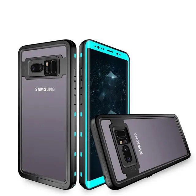 Чехол для samsung Galaxy S9 Plus S8 Plus S10 S10 Plus Note 8 из поликарбоната Ip68 Водонепроницаемый Чехол Защита от грязи и снега - Цвет: Небесно-голубой