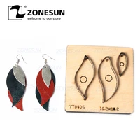 zonesun t9 blade diy wood dies stencil for leather craft card holder die cut knife mould set hand punch tool leather earring