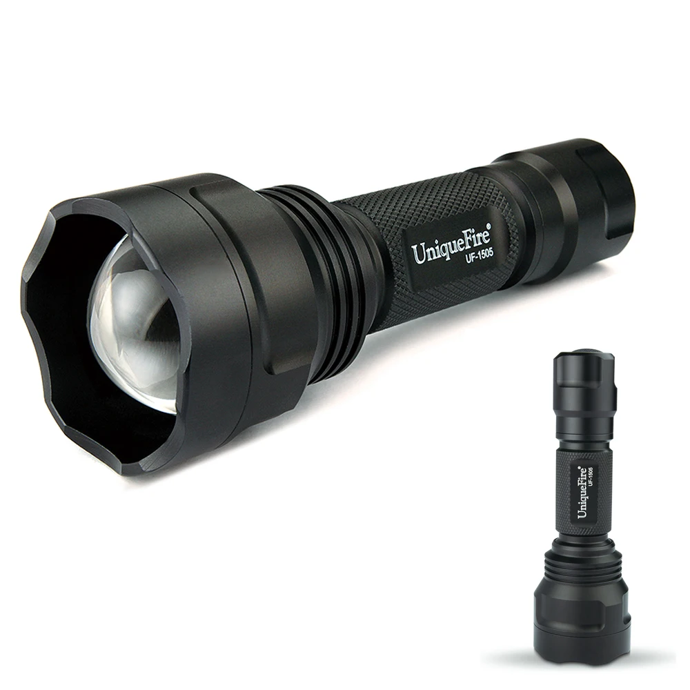 UniqueFire тактический фонарь красного света 1505 T38 XRE Zoom 3 режима военный качественный