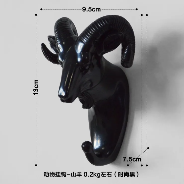 Креативные 3D крючки для стены украшения двери животных крючки декоративные крючки для одежды полимерные крючки олень носорог слон жираф лошадь - Цвет: 12
